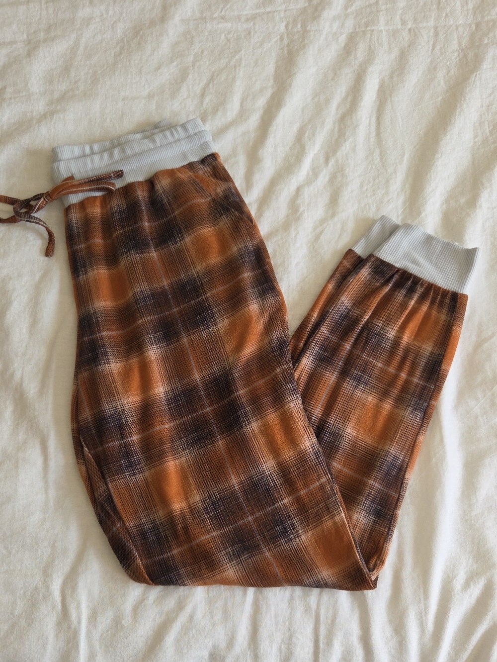 Maurices Orange Fall Plaid Jogger Pajama Pants